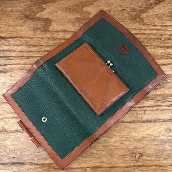 Dooney & Bourke Wallet Organizer Checkbook Holder Trifold Green AWL Vintage Y2K - Picture 7 of 16